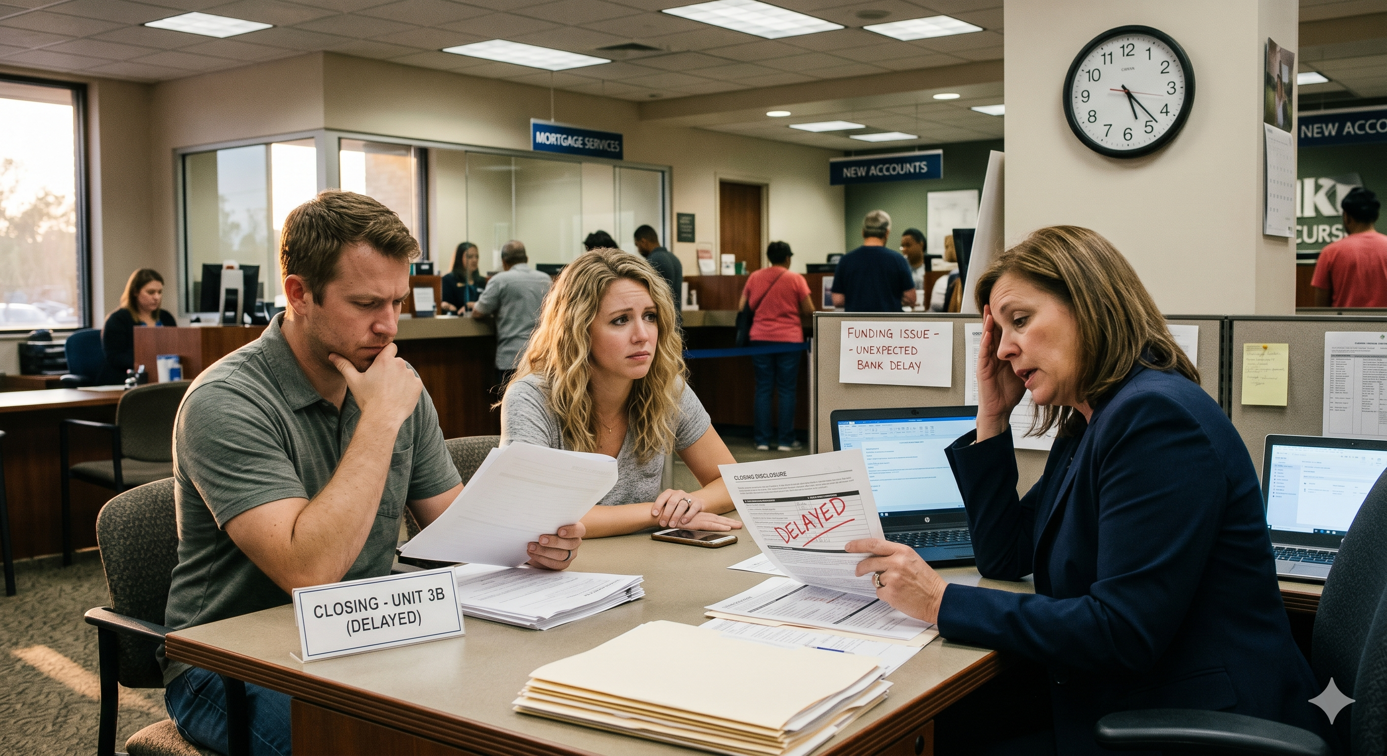 bank delayed closing